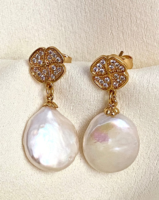 Clara Floral Pearl Earrings