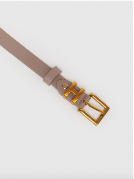 Hazel Beige Leather Belt